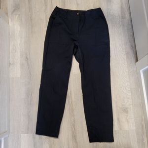 Navy blue ankle length slacks